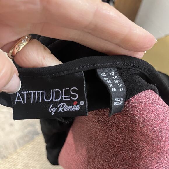 Attitudes by Renee Classic Black Dress sz Medium Pet Long Slinky Stretch Modest - Picture 10 of 10